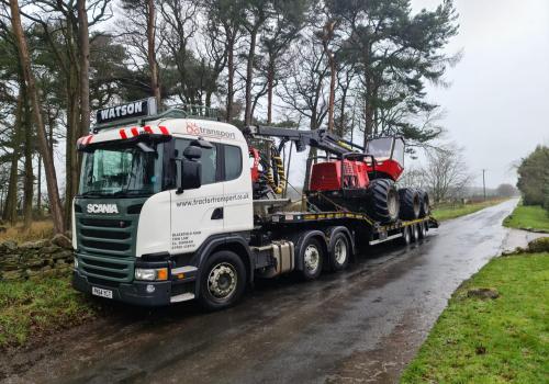 Timber harvester on the move to Northumberland