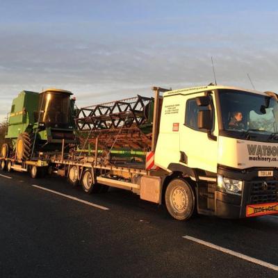 Transporting a combine from norfolk to Kirkcudbright