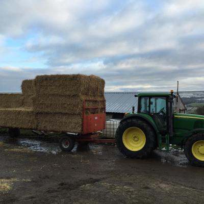Delivering straw to a weardale farm