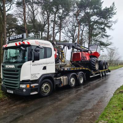Timber harvester on the move to Northumberland