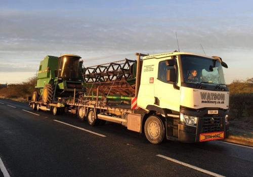 Transporting a combine from norfolk to  Kirkcudbright