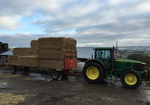 Delivering straw to a weardale farm