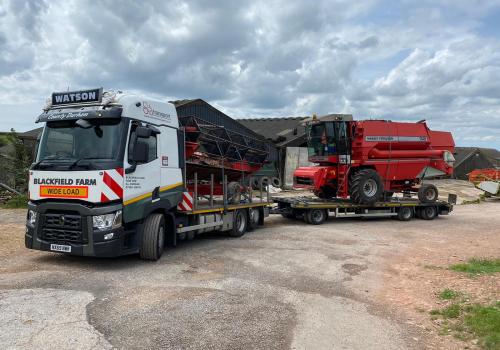 A nice combine on the move from Devon to Midlothian